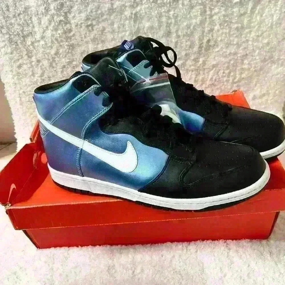 2008 NIKE DUNK HIGH PREMIUM ICE BLUE & BLACK 11.5M DS